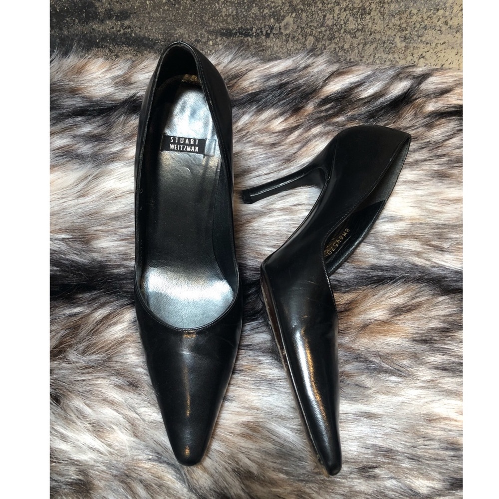 Stuart Weitzman Rapunzel Black Kid Pumps